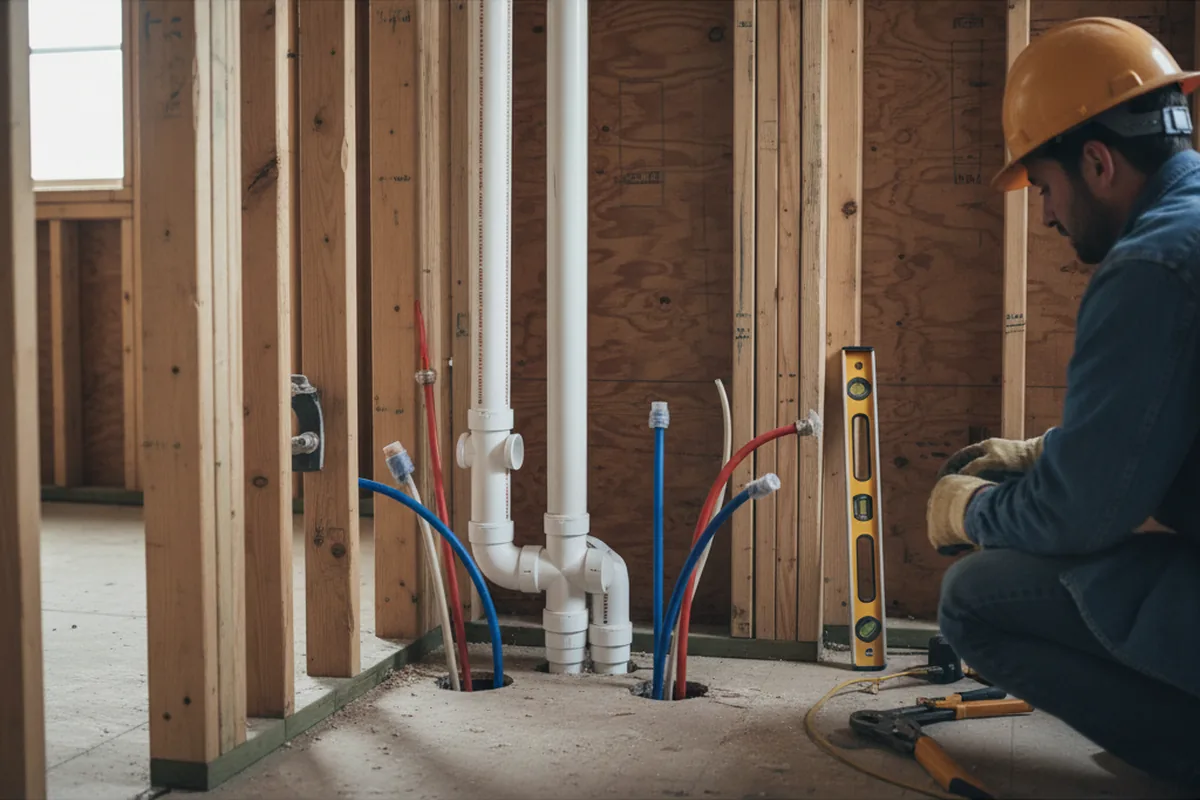 Drain and supply rough-in during Toilet Repair and Installation in Kendleton